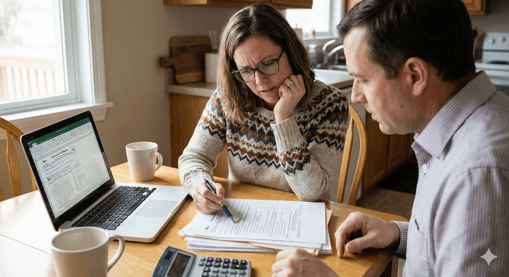 Couple Reviewing Their W4 Withholding at Year End